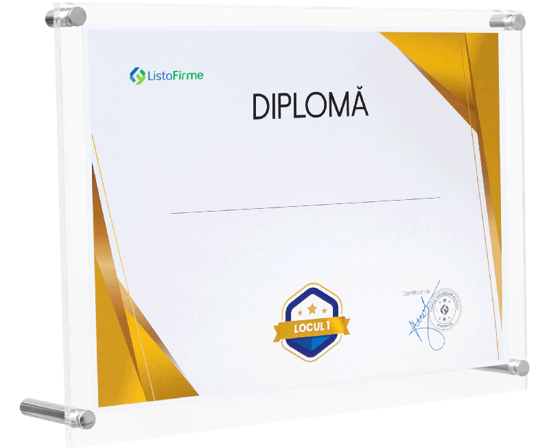 diploma locul 1 in top afaceri romania microintreprinderi, judetul satu mare, domeniul 4532: comert cu amanuntul de piese si accesorii pentru autovehicule